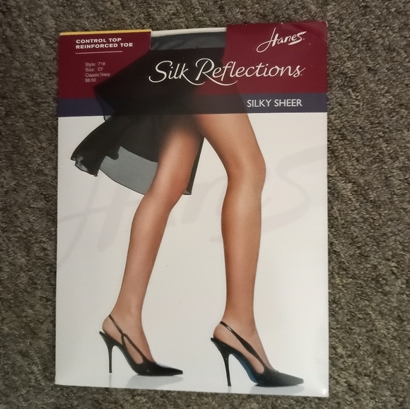 Hanes Accessories - Hanes silk reflections silky sheer classic navy blue pantyhose